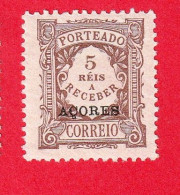 ACR0523- AÇORES 1904 PORTEADO Nº 1- MH - Azoren