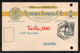 Bilhete Postal Publicitário * Casa Das Carmelitas * Armazém De Chá - Café E Mercearia Fina * Porto * Circulado 1927 - Porto