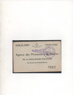 ALLEMAGNE,1915, AGENCE PRISONNIERS DE GUERRE-CROIX-ROUGE FRANCAISE,FICHE RENSEIGNEMENTS, CENSURE LANGENSALZA - Prisoners Of War Mail
