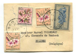 Congo Boma 1 Oblit. Keach 11(H)1 Sur C.O.B. 286B+306(x2)+308 Sur Lettre Vers Malines Le 17/01/1953 - Storia Postale