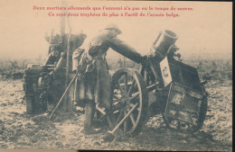 DEUX MORTIERS ALLEMANDS QUE L'ENNEMI N'A PAS EU LE TEMPS DE SAUVER     2 SCANS - War 1914-18