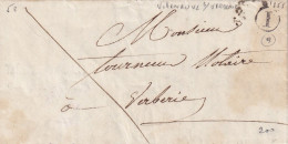 LETTRE. 25 OCT 1855. EN PP. BOITE RURALE I = VILLENEUVE SUR VERBERIE. OISE - 1849-1876: Période Classique