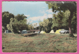 D33 - COUTRAS - LE TERRAIN DE CAMPING AU BORD DE LA DRONNE - CPM Dentelée Colorisée Grand Format  - Sonstige & Ohne Zuordnung