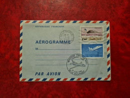 AEROGRAMME 1985 CONCORDE LE BOURGET MYSTERE FALCON 900 - Luchtpostbladen
