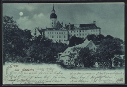 Mondschein-AK Andechs, Ortspartie Mit Kloster  - Autres & Non Classés