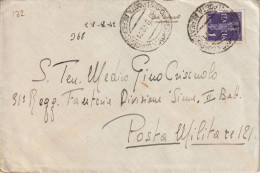 Italy. A208. Napoli. Lettera Per POSTA MILITARE 121, Per Via Aerea. Guller NAPOLI FERROVIA CORRISP. (POSTA AEREA) - 1939-45