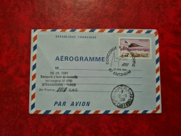 AEROGRAMME 1981 CONCORDE A STRASBOURG ENTZHEIM VOL INAUGURAL STRASBOURG TUNIS - Aerogramas