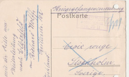 Deutsches Reich Kriegsgefangensendung über Stockholm Schweden Nach Nikolsk Russland 1915 - Courriers De Prisonniers