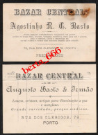 2 X Cartão De Visita * Bazar Central * Porto * Rua Dos Clérigos * Proprietários Distintos - Visitekaartjes