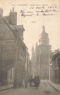 Fougères * Rue Et église St Léonard * 1903 * Villageois Attelage - Fougeres