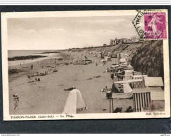 Cachet Hexagonal Pointillé "Tharon-Plage Loire Infre 1935" Semeuse Cp Tharon-Plage - Paiement Par MANGOPAY Seulement - Manual Postmarks