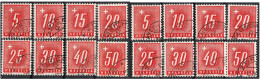 Schweiz Suisse 1938: Portomarken Timbres Taxe Zu 54y-61z Mi 54x-61z Yv TT 67-74 (lisse + Grillé) Mit ⊙  (Zu CHF 45.00) - Impuesto