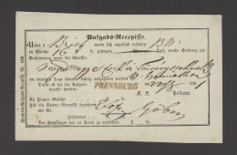 POZSONY / PRESSBURG  Nice Recepisse 1851 - ...-1867 Prefilatelia