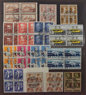 1907/44, SCHWEIZ 102-261, 15 Hochwertige Viererblocks Mit Zentrumstpl, 617,-SFr - Oblitérés