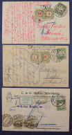 Bayern, 1910, Drei Postkarten In Die Schweiz, Alle Mit Schweizer Portomarken - Storia Postale
