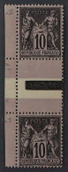 Frankreich  72 I+II, Type I + II Zusammenhängend Im ZWISCHENSTEGPAAR, KW 500,- € - 1876-1878 Sage (Tipo I)