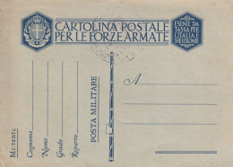 Italy. A208. Cartolina Postale Per Le FORZE ARMATE - 1939-45