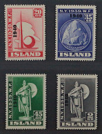 1940, ISLAND 218-21 ** Weltausstellung Aufdruck 1940, Postfrisch, 220,-€ - Ungebraucht