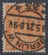 Dienstmarke 65, 10 Pfg. Orange, Ideal Gestempelt, LUXUS, Geprüft BPP, KW 600,- € - 1922-1923 Emissions Locales