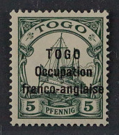Togo Französische Besetzung 9 ** Aufdruck 5 Pfg. Postfrisch, Geprüft KW 1900,- € - Togo