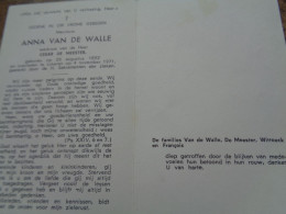 Doodsprentje/Bidprentje  ANNA VAN DE WALLE   1892-1971 Lokeren  (Wwe Cesar DE MEESTER) - Religion &  Esoterik