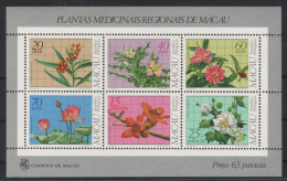 1983 MACAU / MACAO  Bl. 1 ** Block Heilpflanzen, Postfrisch TOP-Qualität, 240,-€ - Ungebraucht