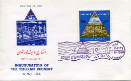 1968 Persia Teheran Oil Refinery FDC - Iran