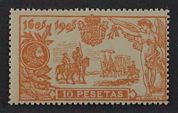 SPANIEN 229 ** 1905, Cervantes 10 Pes. Postfrisch, In Dieser Erh. SELTEN, 440,-€ - Unused Stamps