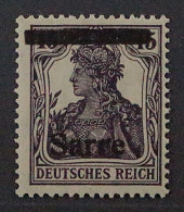 1920, SAAR 7 I F II ** Germania 15 Pfg. FEHLAUFDRUCK, Postfrisch, Geprüft 200,-€ - Ungebraucht