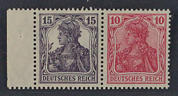 1918/19, Dt.Reich Zusammendruck W 13 Aa *, Germania 15+10 Originalgummi, 300,-€ - Markenheftchen  & Se-tenant
