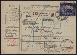 1921, SAAR 83, 5 Fr. Höchstwert Auf Sauberer Auslandspaketkarte, Selten, 300,-€ - Briefe U. Dokumente