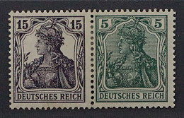 1917, Dt.Reich Zusammendruck W 9 Aa ** Germania 15 + 5 Pfg. Mit Falz, KW 200,-€ - Carnets & Se-tenant