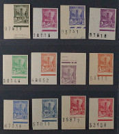 Tunesien  286-312 U ** Freimarken 1945, UNGEZÄHNT, 12 Werte ECKRAND Bogen-Nummer - Ungebraucht