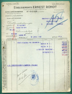 52 Saint Dizier Établissement Ernest Ronot Chaudronnerie Galvanisation ( Facture Pompe Niagara ) 30 04 1930 - Artesanos