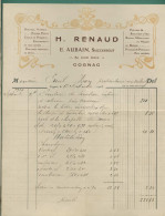 16 Cognac Renaud Aubain Successeur Peinture Vitrerie, Bustes En Marbre Ou Bronze 17 Septembre 1903 - Cars