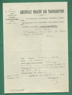 16 Angoulême Conservation Des Hypothèques 1914 Certificat Négatif Sur Transaction Sur Immeuble A Mirande - Otros & Sin Clasificación