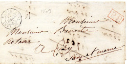 Paris - LAC 1846 En Port Payé Bureau AS (càd 1509, Lettres Tournées Vers L'intérieur) - 1801-1848: Precursors XIX