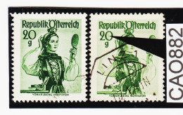 CAO882 ÖSTERREICH 1948 Michl 897 PLATTENFEHLER FARBSTRICH Durch "0" Gestempelt SIEHE ABBILDUNG - Variétés & Curiosités