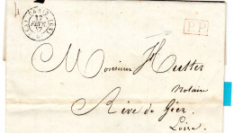 Paris - LSC (17/02/1847) En Port-payé Bureau CS (tàd 1509, Lettres Tournées Vers L'intérieur) - 1801-1848: Precursors XIX