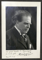 Fotografia Con Autografo Del Compositore Pietro Mascagni - Pesaro - 1932 - Autres & Non Classés