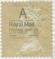 Great Britain Großbritannien 2010 Golden Stamp Type PO2 Royal Mail Postage Paid UK. C1 - Gebraucht