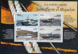 SPM Saint Pierre Et Miquelon Bloc Feuillet N° 11 Y&T Neuf Sans Charnière "Les Vedettes Rapides De SPM" - Blocks & Sheetlets