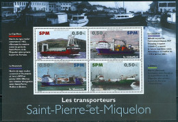 SPM Saint Pierre Et Miquelon Bloc Feuillet N° 10 Y&T Neuf Sans Charnière "Les Navires Transporteurs" - Hojas Y Bloques