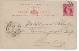 Post Card Lagos 1897 To Hamburg - Nigeria (1961-...)