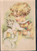 Chat Et Fillette -cat And Child- Poes En Meisje -katze Und Kind - Katzen