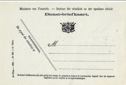 NL - PAYS-BAS : Dienst-briefkaart 1881 - Ministerie Van Financiën. - Officials
