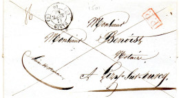 Paris - LSC (11/09/1848) En Port Payé Bureau E (tàd 1501, Lettres Tournées Vers La Droite) - 1801-1848: Voorlopers XIX