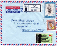 Kuwait 1969, 3 Marken Auf Luftpost Einschreiben Brief N. Deutschland - Asia (Other)