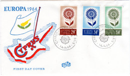 Zypern 1964, 3 Europa-CEPT Werte Kpl. Auf FDC - Other & Unclassified