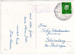 BRD 1962, Landpoststempel 14 GLATT über Horb Auf Karte M. 10 Pf.  - Briefe U. Dokumente